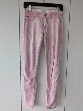 Hudson Faded Pale Pink Acid Wash Skinny Jeans Size 25